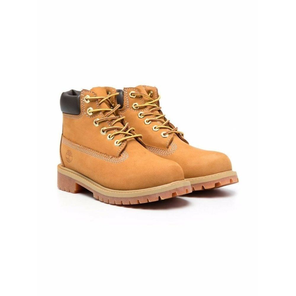Timberland Boys Brown Nubuck Leather 12909 Lace Up Combat Boots Size‎ US 6 M